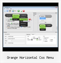 Css3 Builder orange horizontal css menu