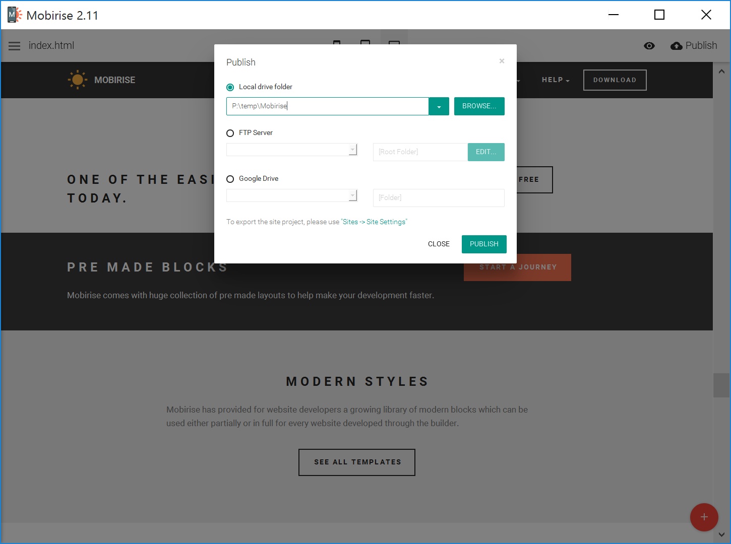 Simple HTML5 Web Page  Builder Software