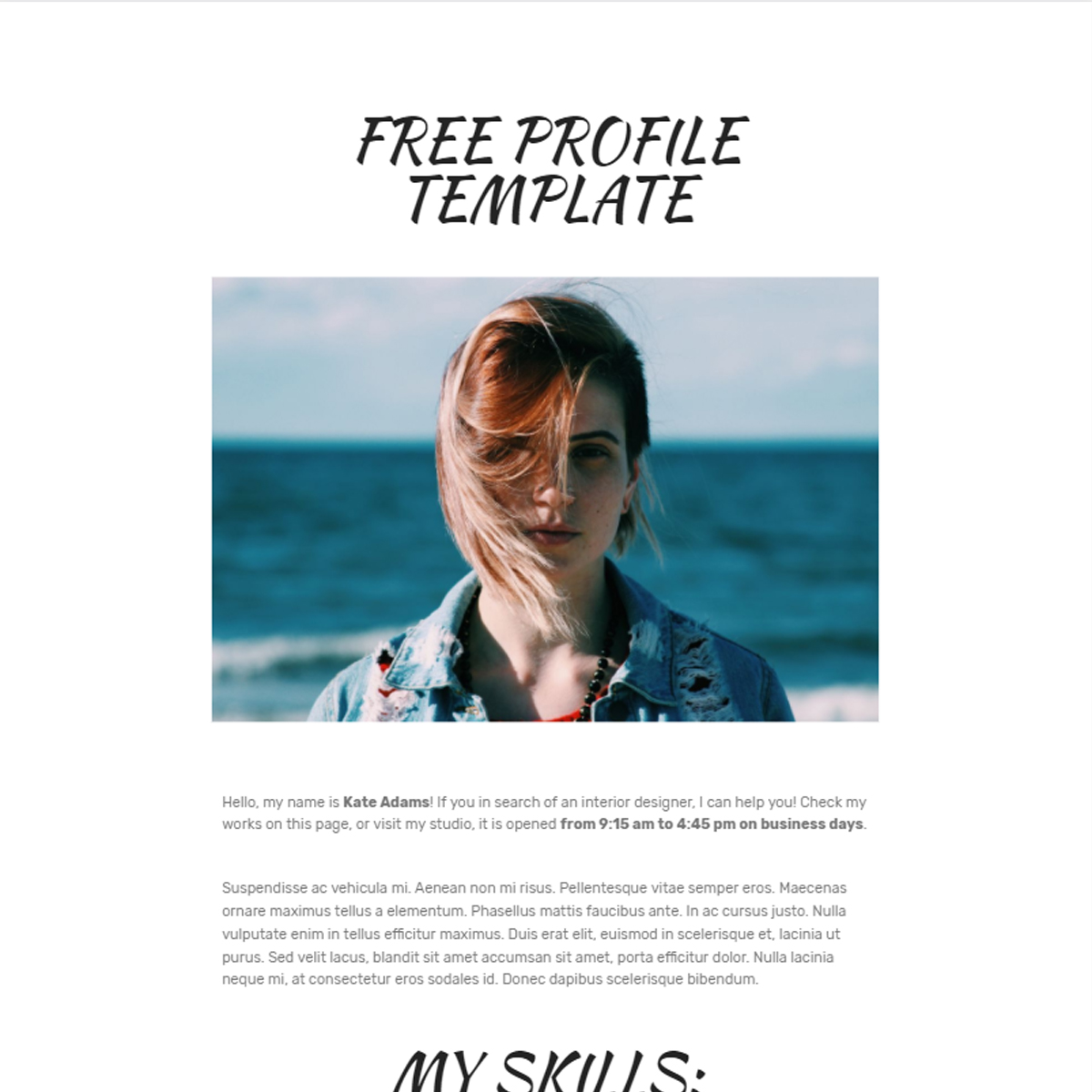 Free Download Bootstrap  Profile Templates